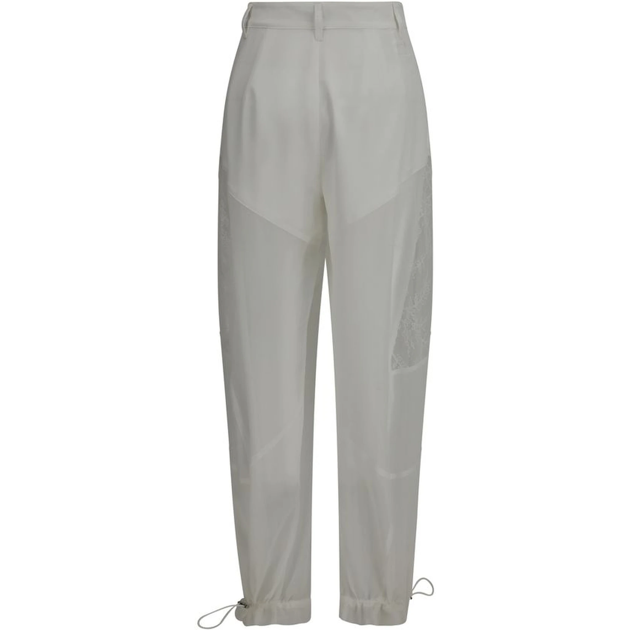 White Polyester Casual Pants