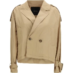 معطف ترنش قطني بيج