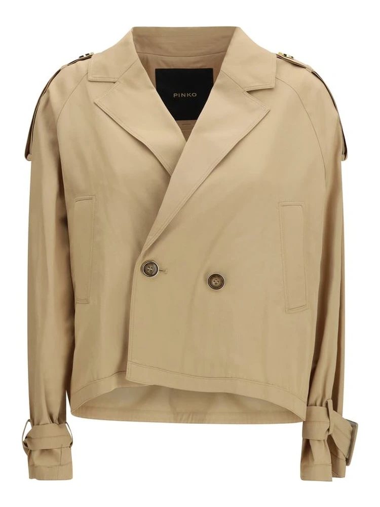 Beige Cotton Trench Coat