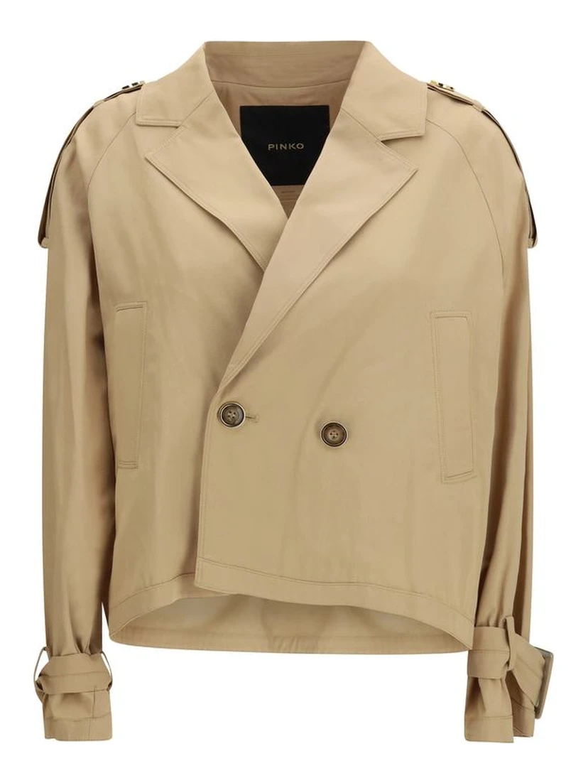 Beige Cotton Trench Coat