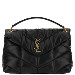 حقيبة كتف من جلد الخروف الأسود