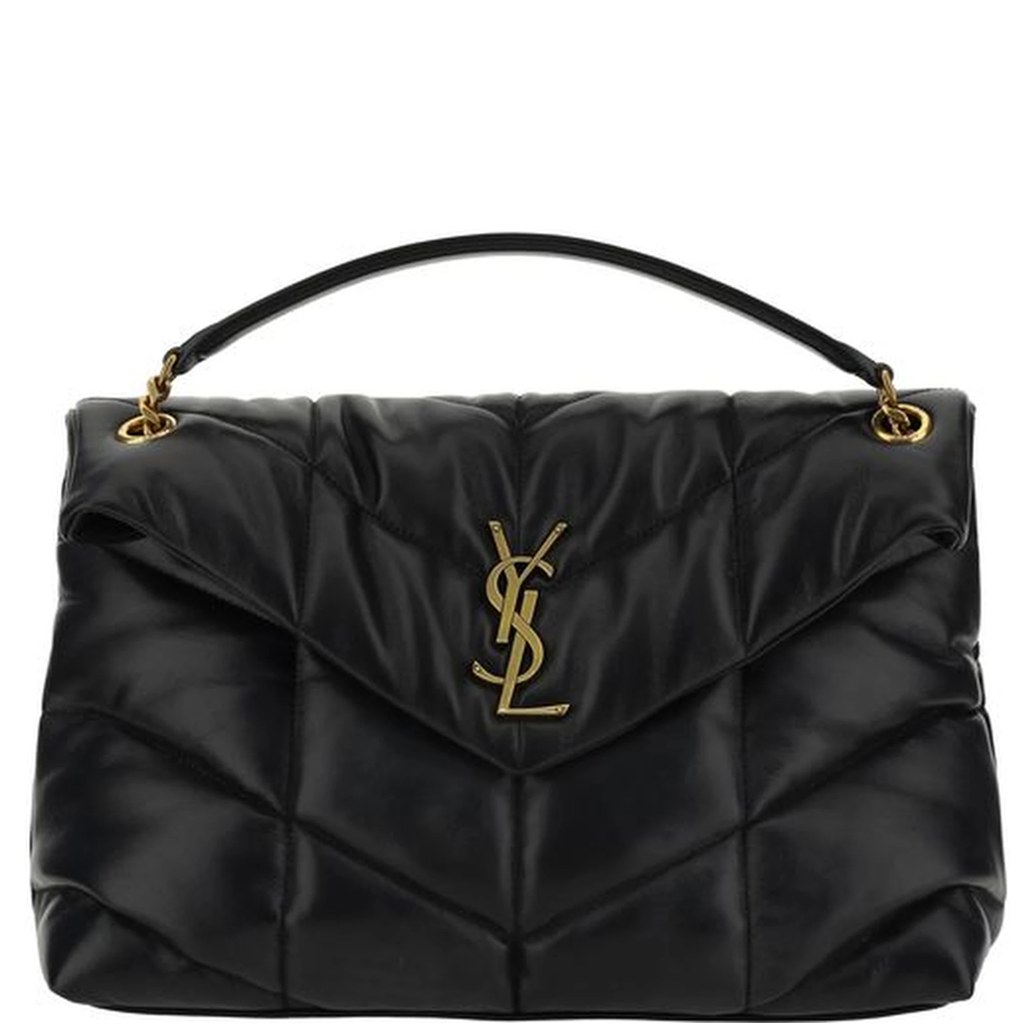 حقيبة كتف من جلد الخروف الأسود