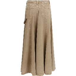 Beige Denim Skirt