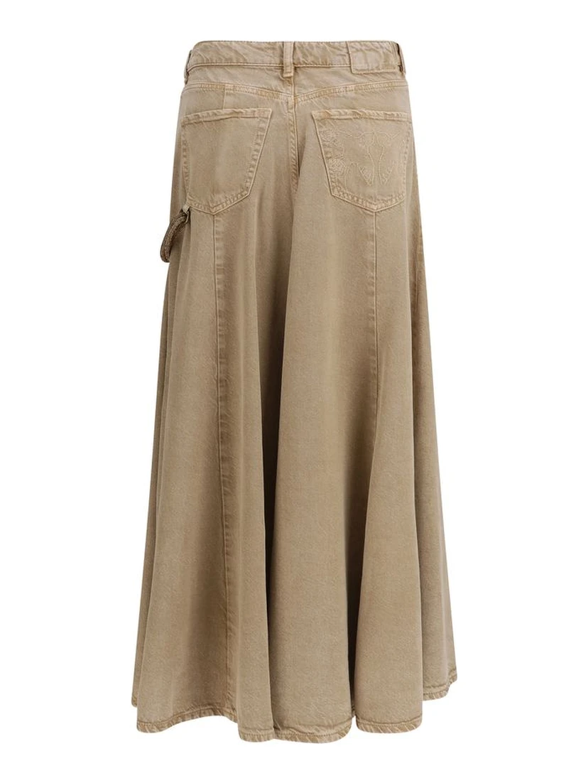 Beige Denim Skirt