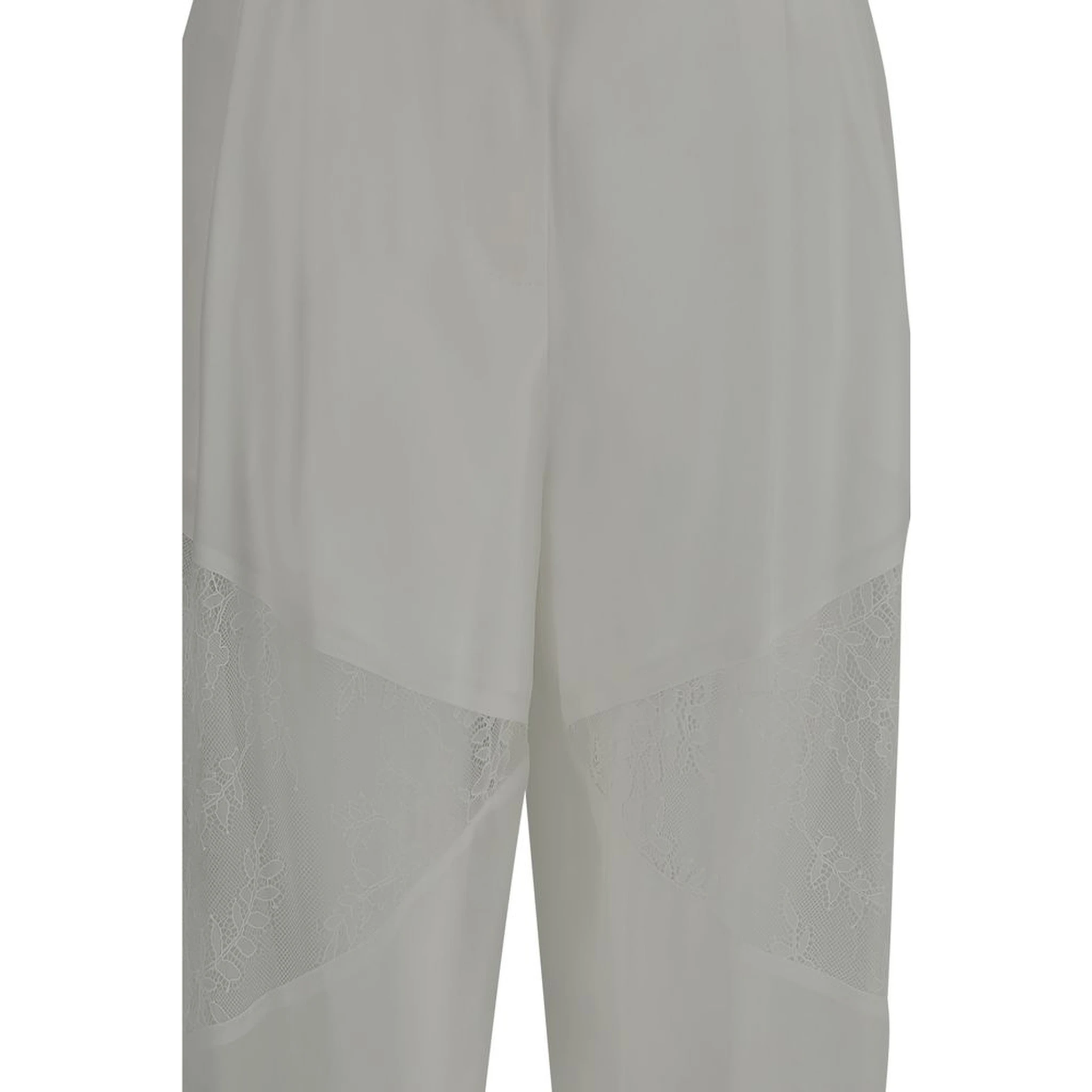 White Polyester Casual Pants