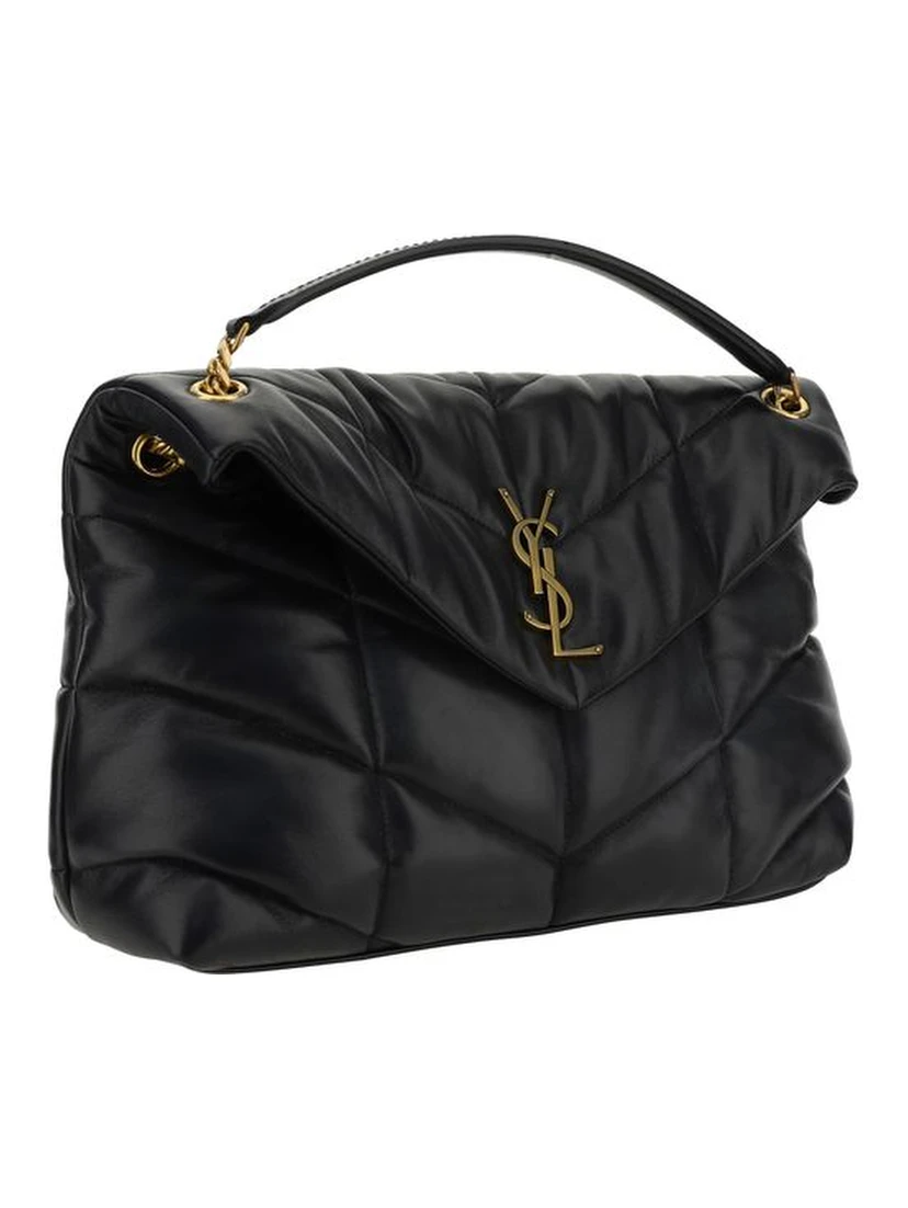 Black Lamb Leather Shoulder Bag