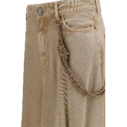 Beige Denim Skirt