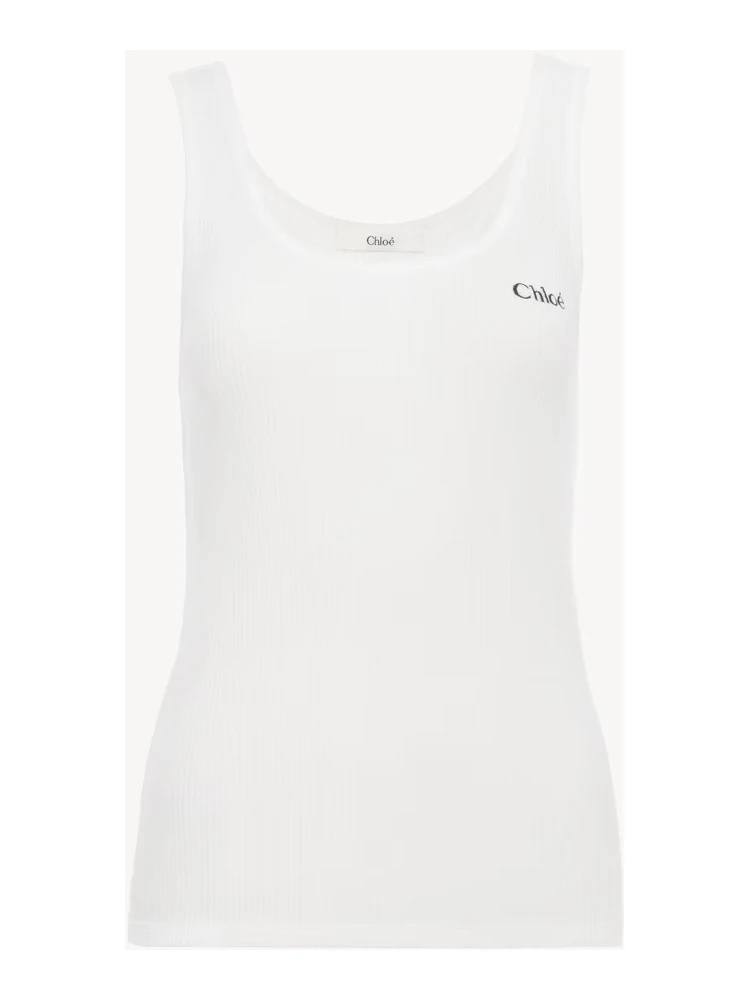 قميص قطني بدون أكمام بشعار