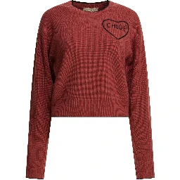 Wool and cashmere crewneck knitwear with logo