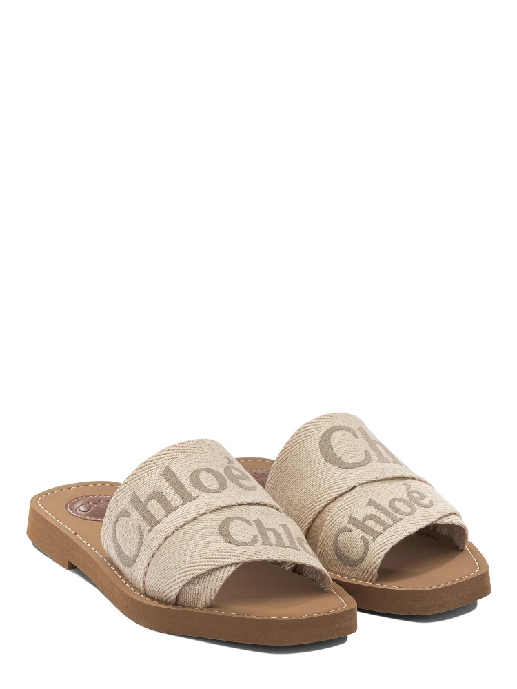 Linen sandals with logo alternative