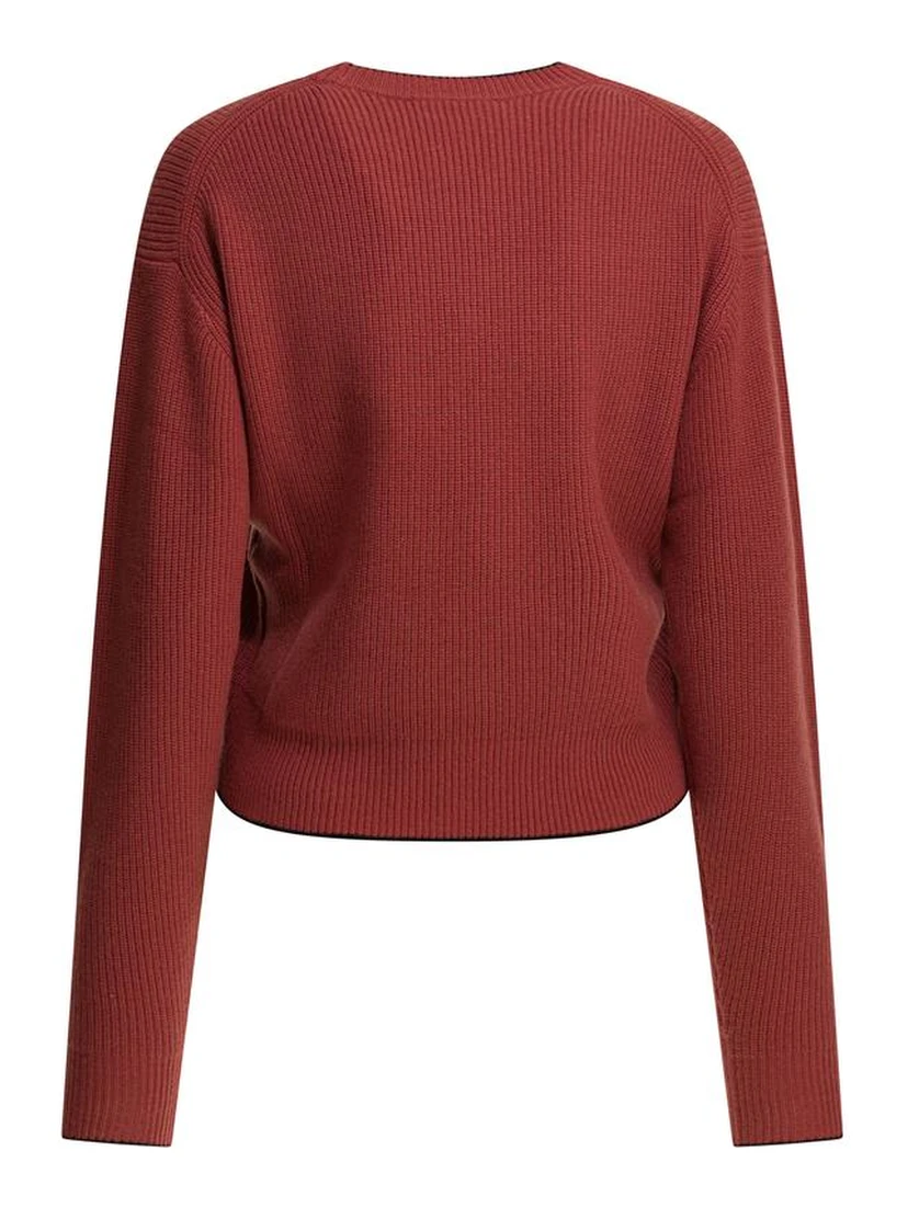 Wool and cashmere crewneck knitwear with logo