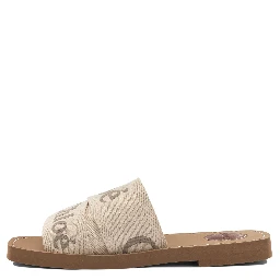 Linen sandals with logo