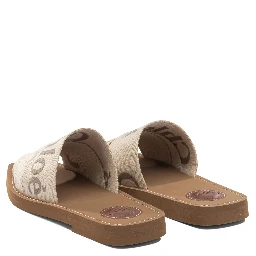 Linen sandals with logo