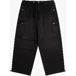 Black Cotton Cargo Pants