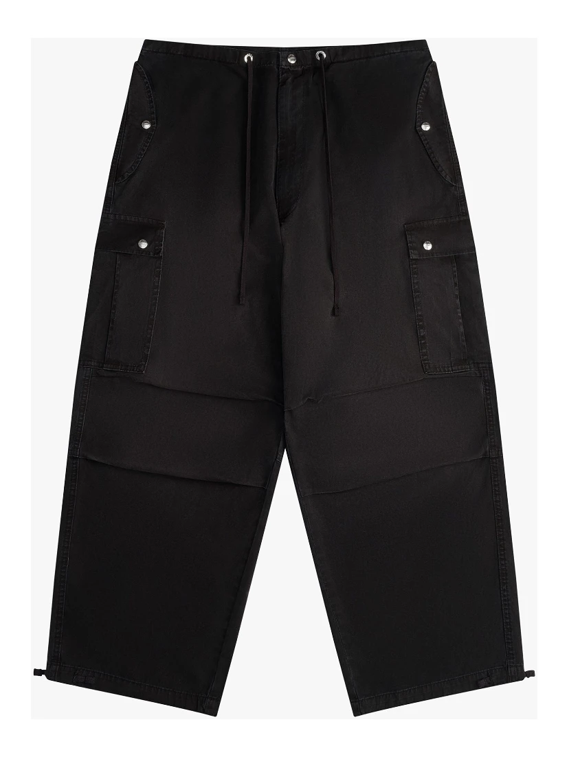 Black Cotton Cargo Pants
