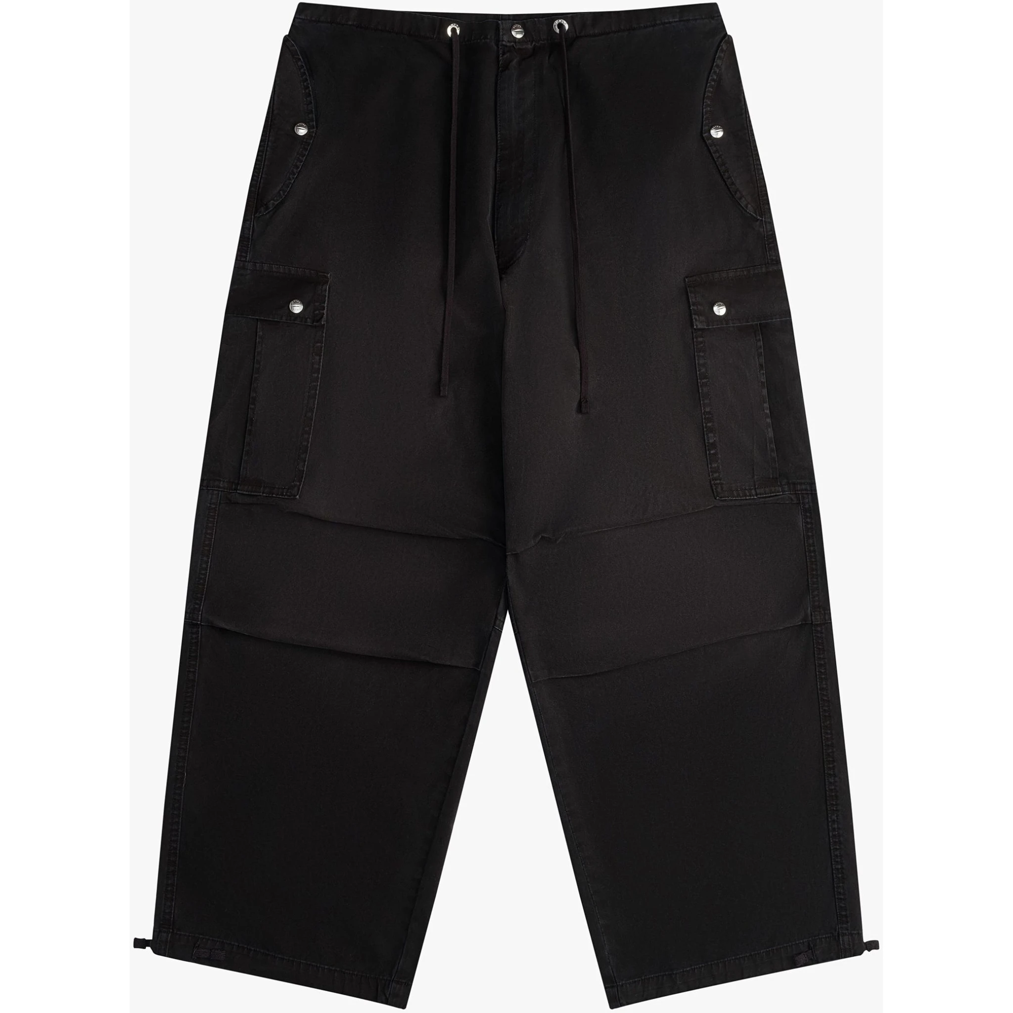 Black Cotton Cargo Pants
