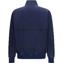 Blue Polyester Biker Jacket