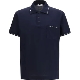 Blue Cotton Polo Shirt
