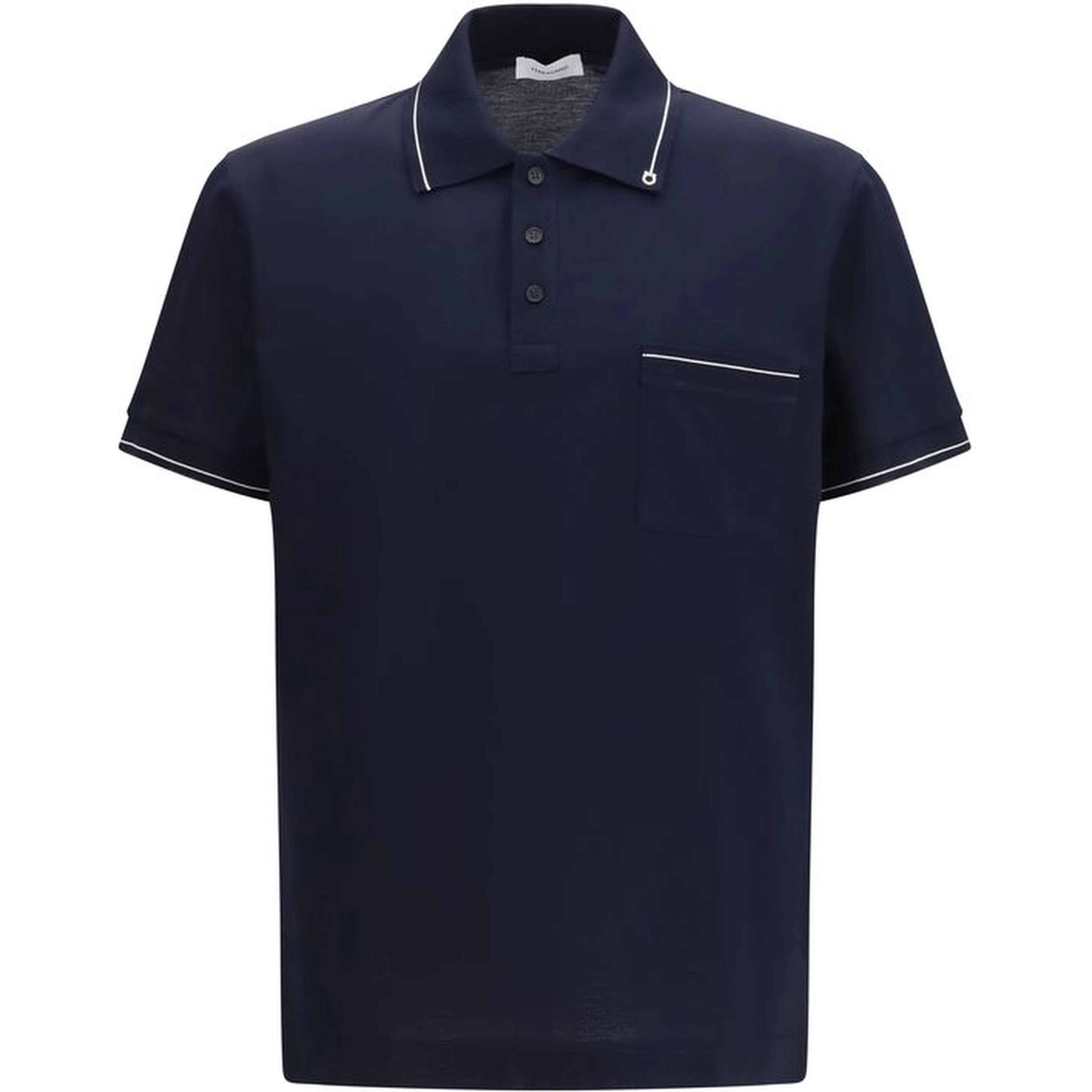 Blue Cotton Polo Shirt
