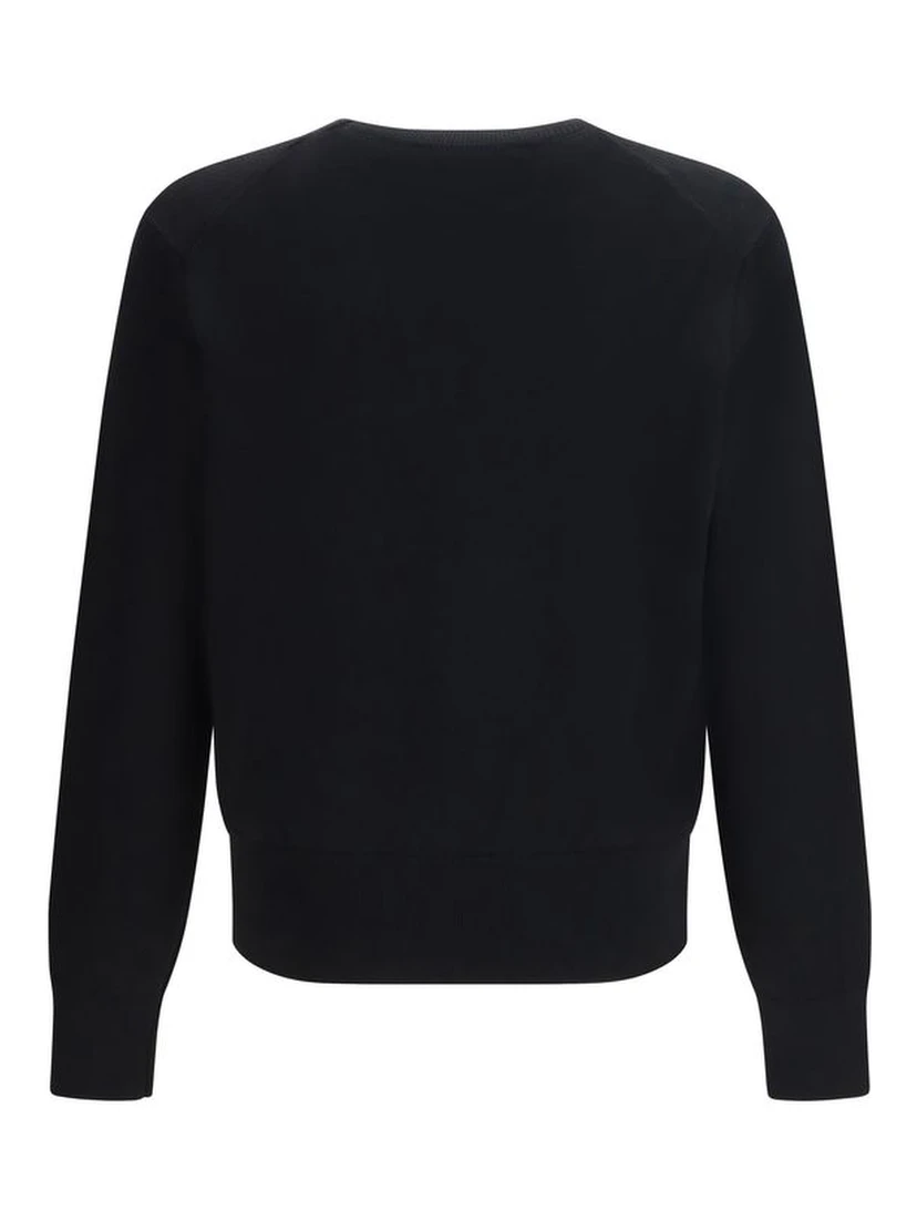 Black Merino Wool Sweatshirt