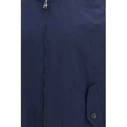 Blue Polyester Biker Jacket