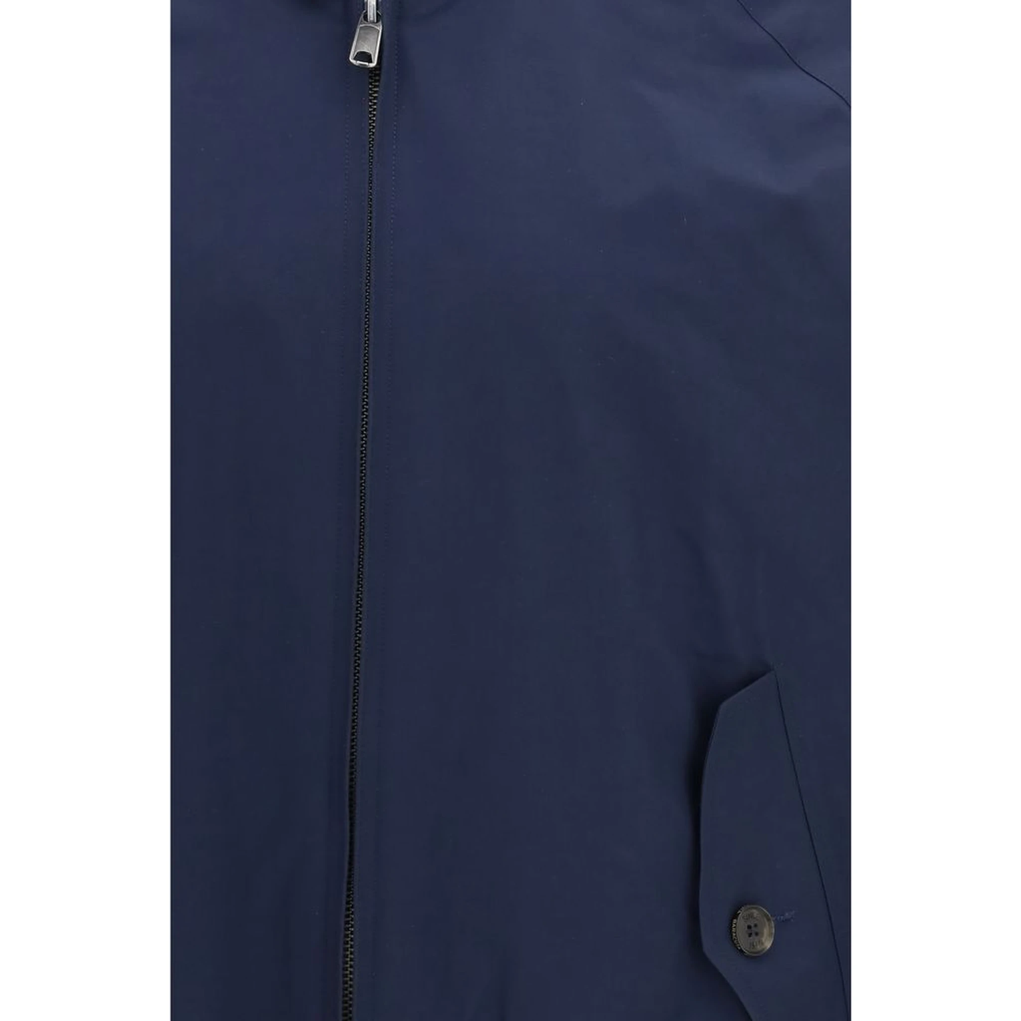 Blue Polyester Biker Jacket