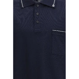 Blue Cotton Polo Shirt