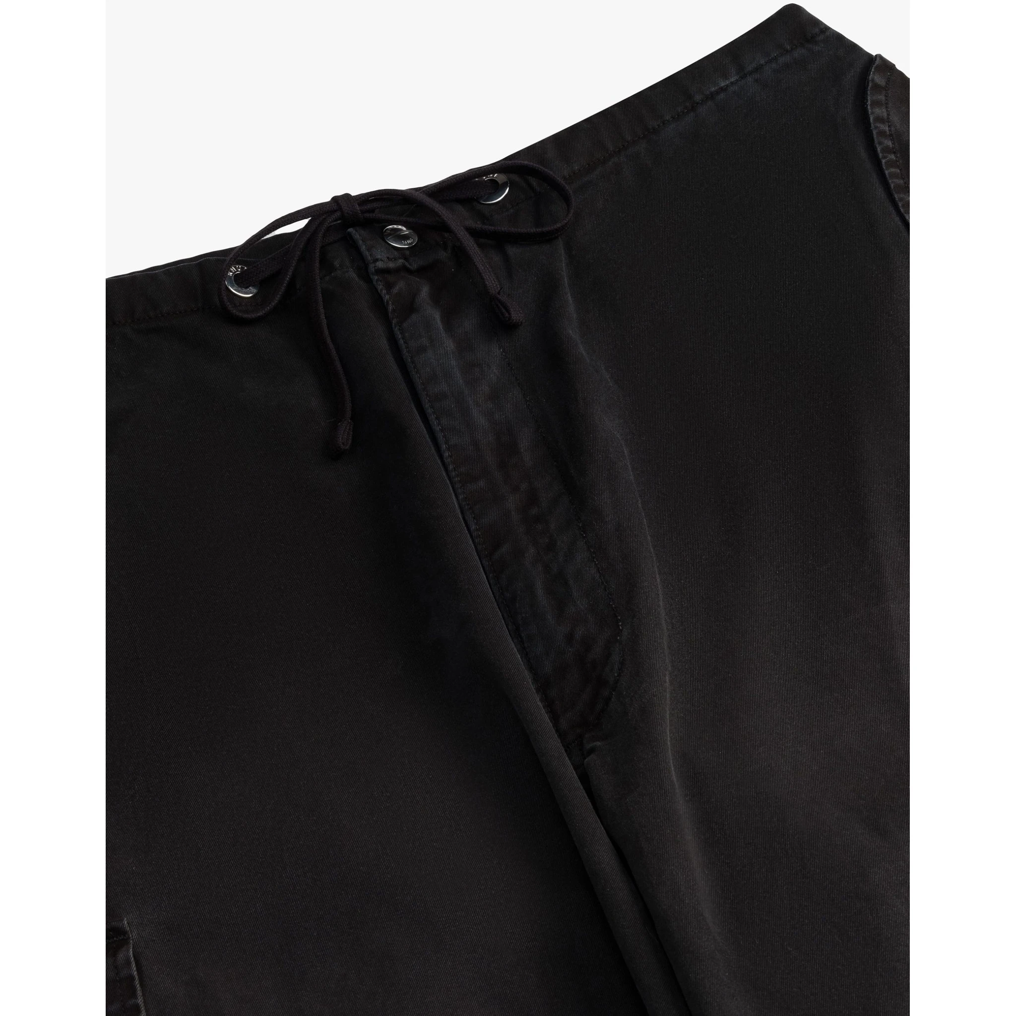 Black Cotton Cargo Pants