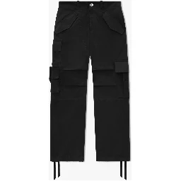 Black Cotton Cargo Pants