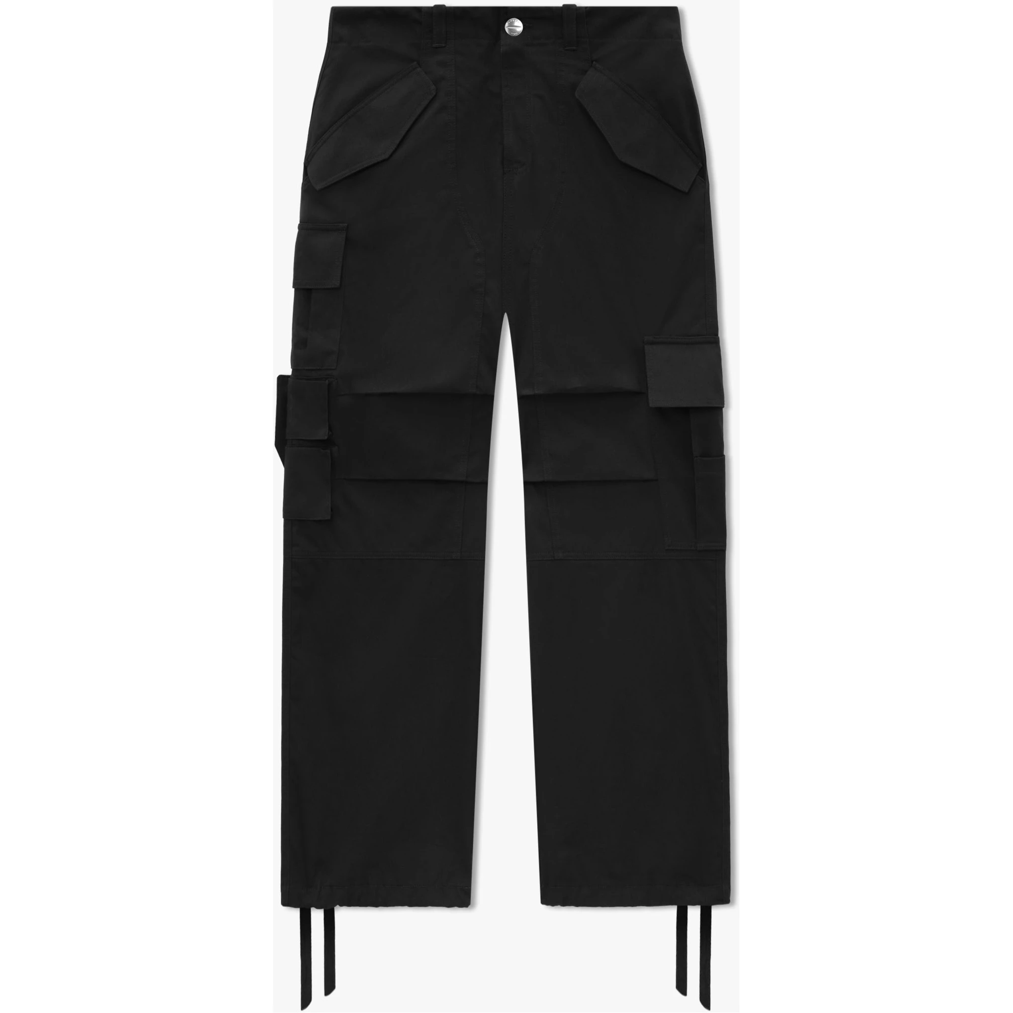 Black Cotton Cargo Pants