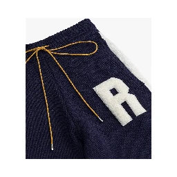 Navy Blue Fibres Casual Pants