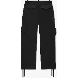Black Cotton Cargo Pants