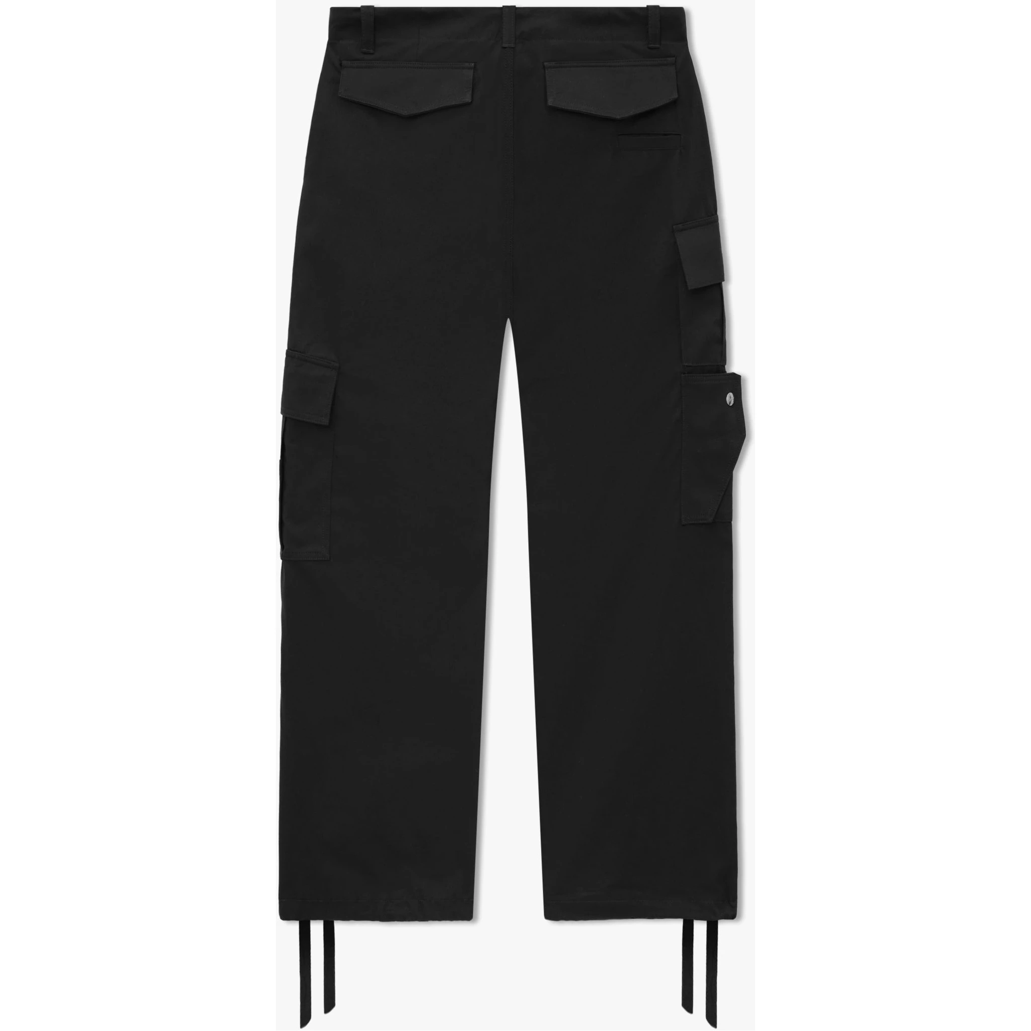Black Cotton Cargo Pants