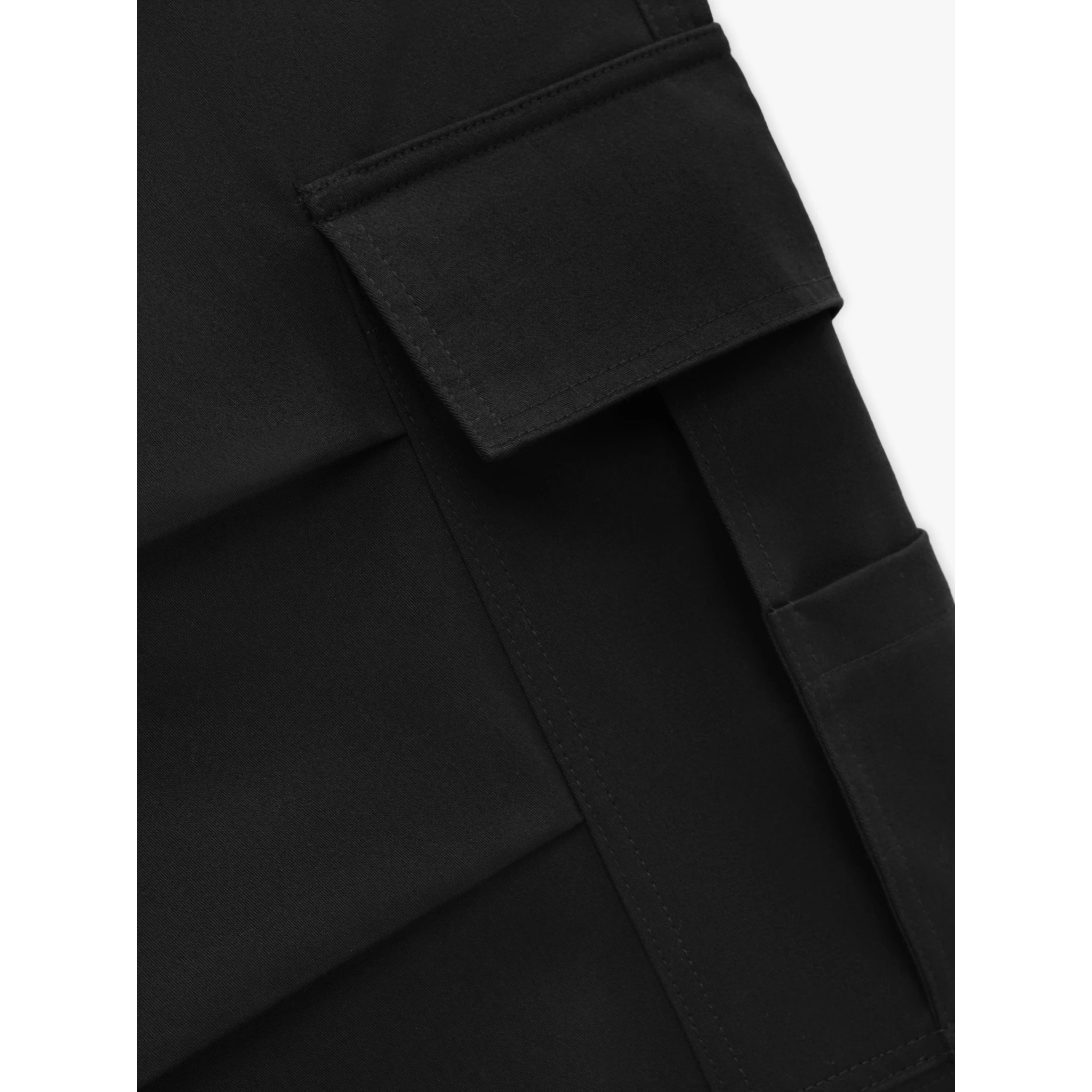 Black Cotton Cargo Pants