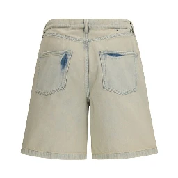Blue Cotton Bermuda Shorts