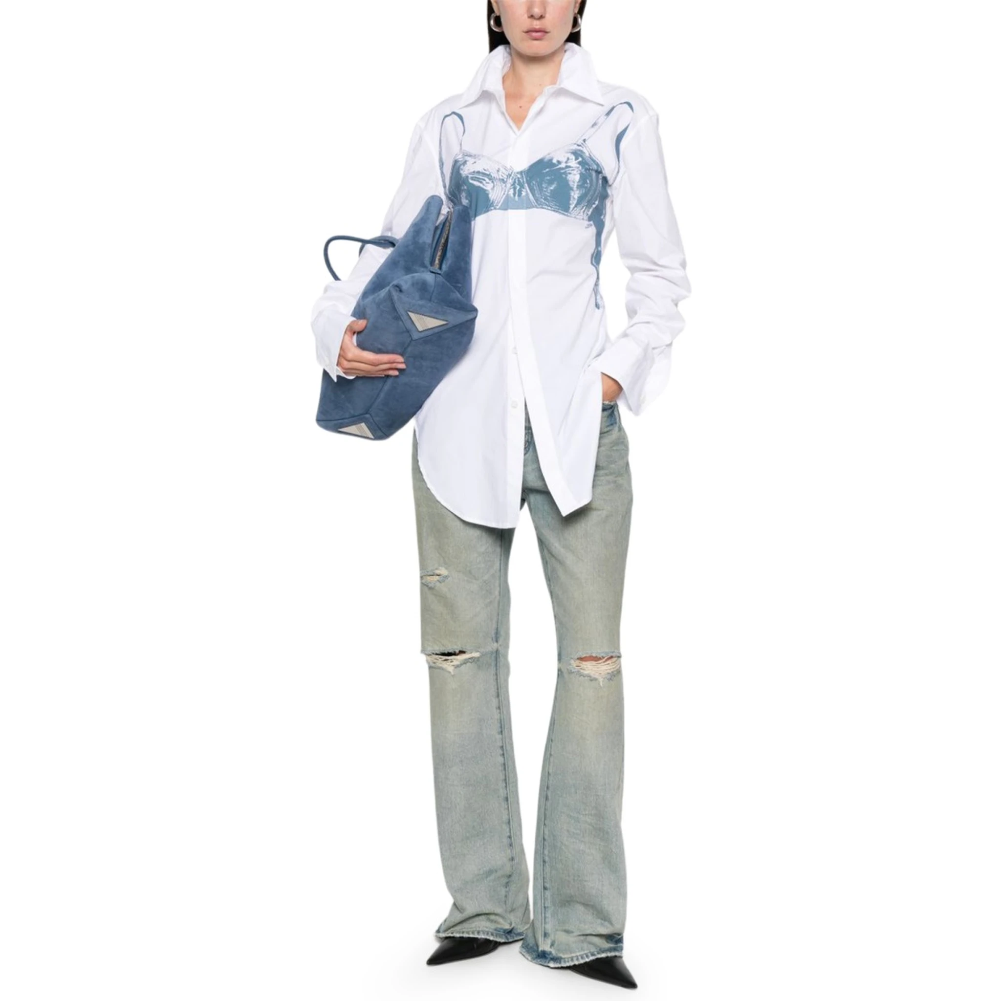 "SCANNED BRA" PRINT SHIRT