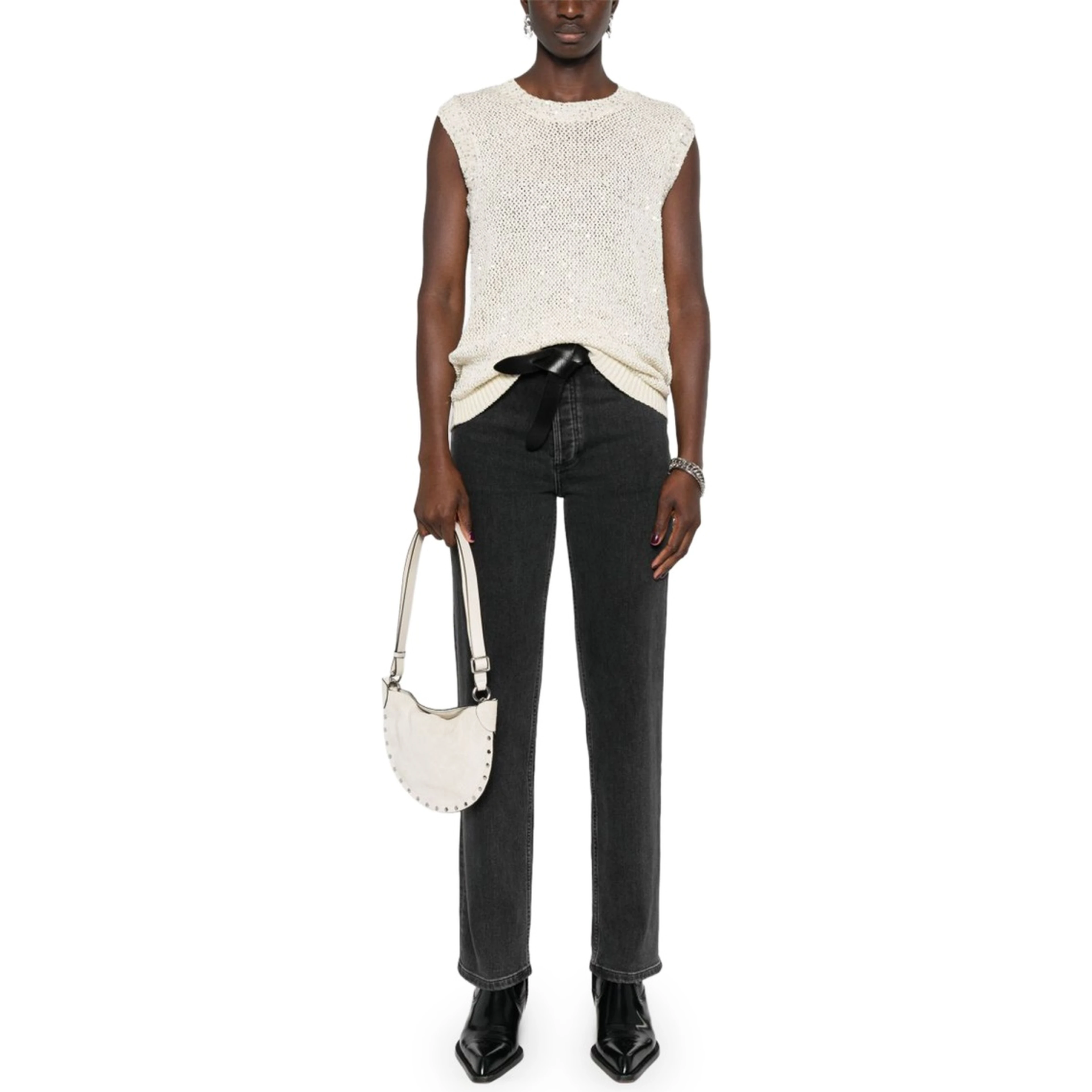 "MELYSSA" TOP WITH SEQUINS
