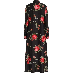 ROSE BOUQUET PRINT TWILL LONG DRESS