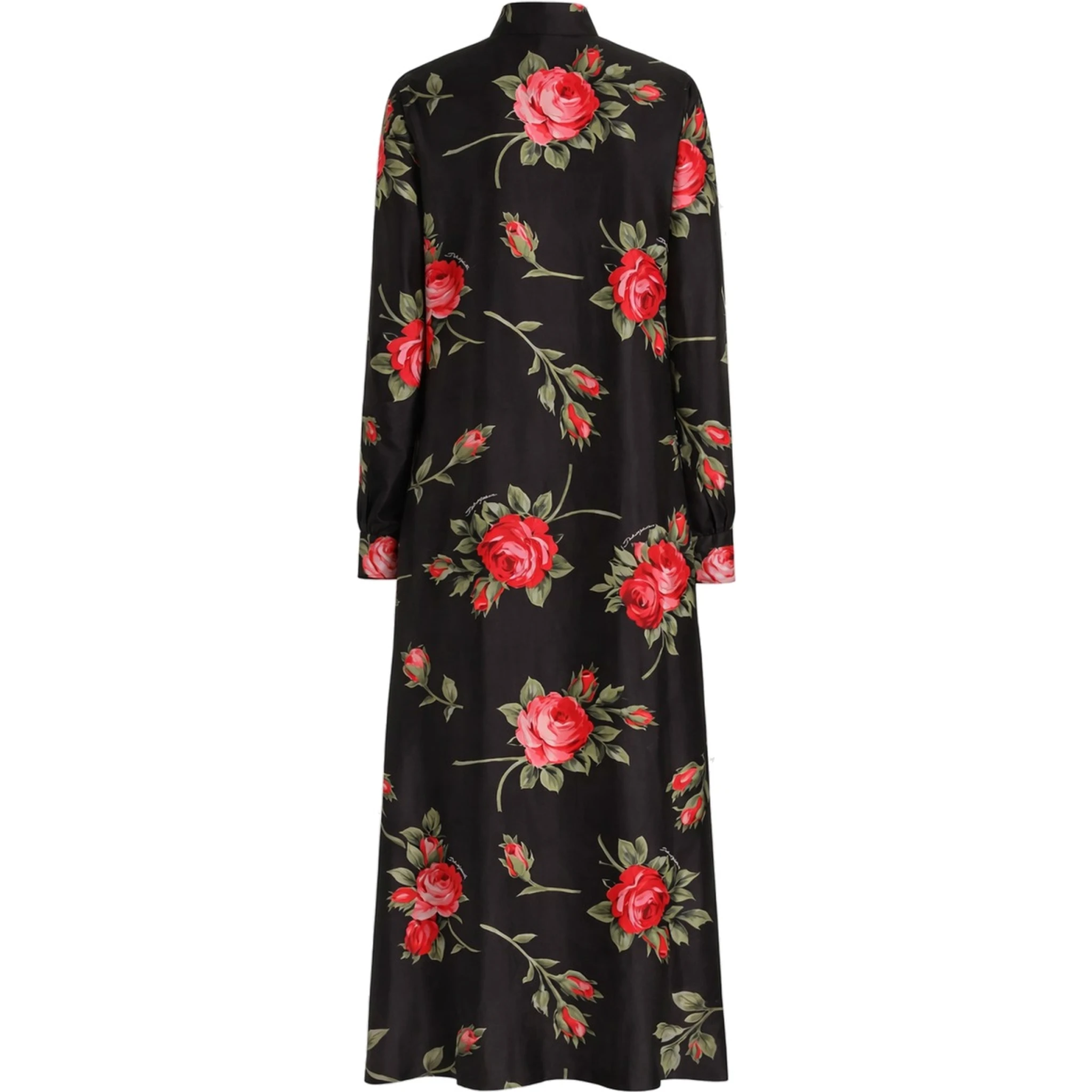 ROSE BOUQUET PRINT TWILL LONG DRESS