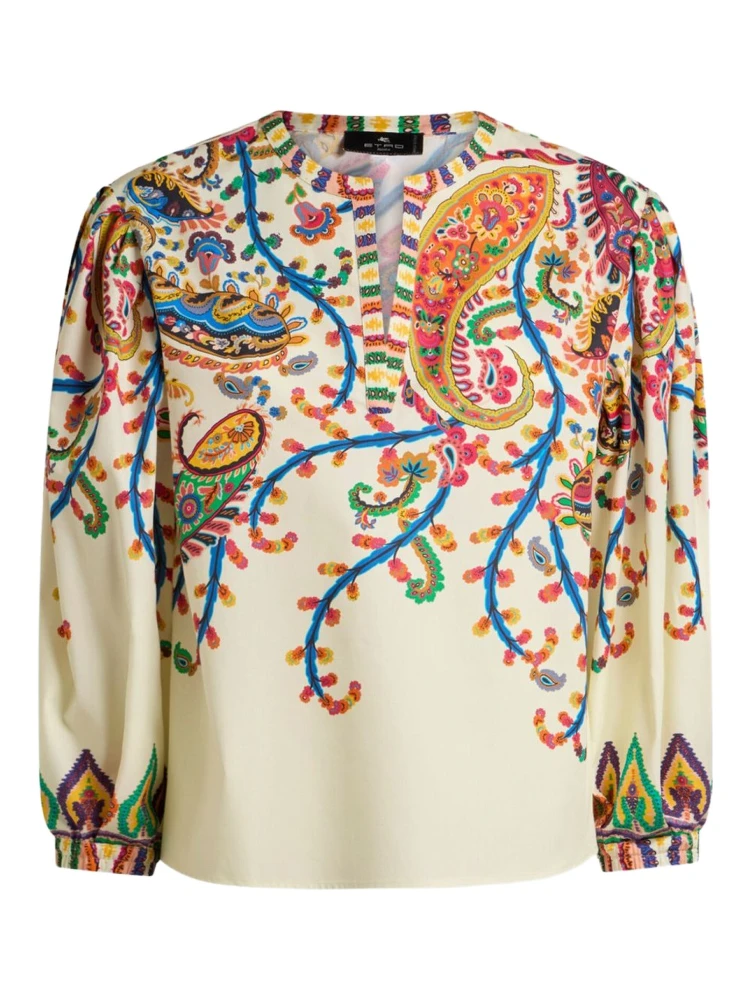 FLORAL PAISLEY PRINT BLOUSE