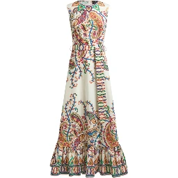 LONG DRESS WITH FLORAL PAISLEY PRINT