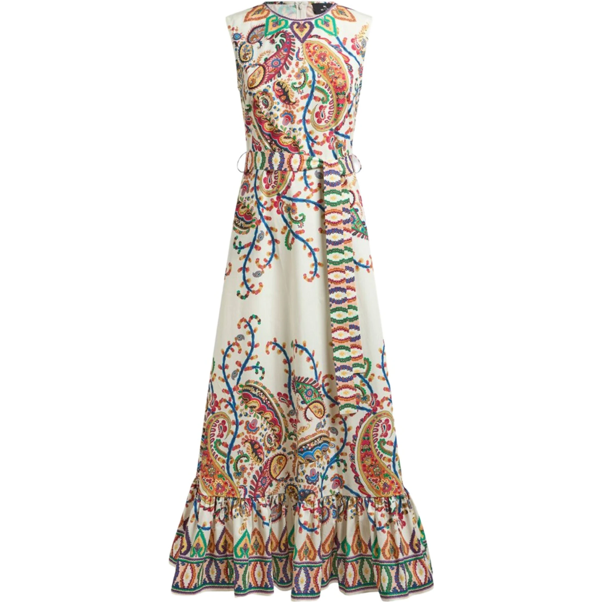 LONG DRESS WITH FLORAL PAISLEY PRINT