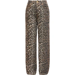 "LARI" JEANS WITH LEOPARD PRINT