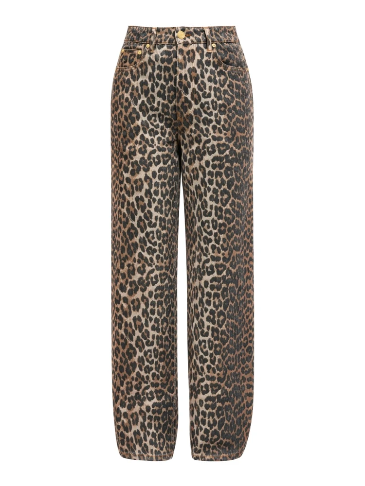 "LARI" JEANS WITH LEOPARD PRINT