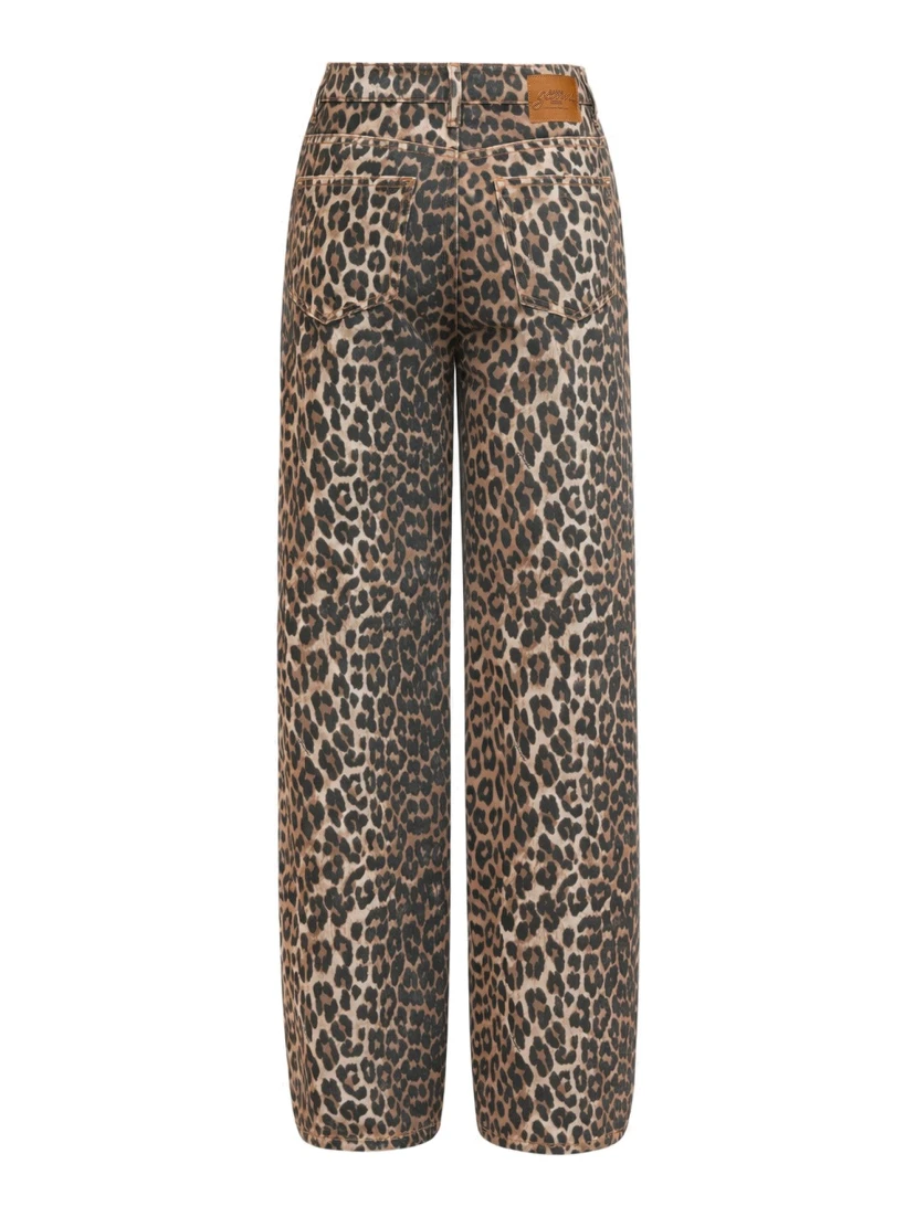 "LARI" JEANS WITH LEOPARD PRINT