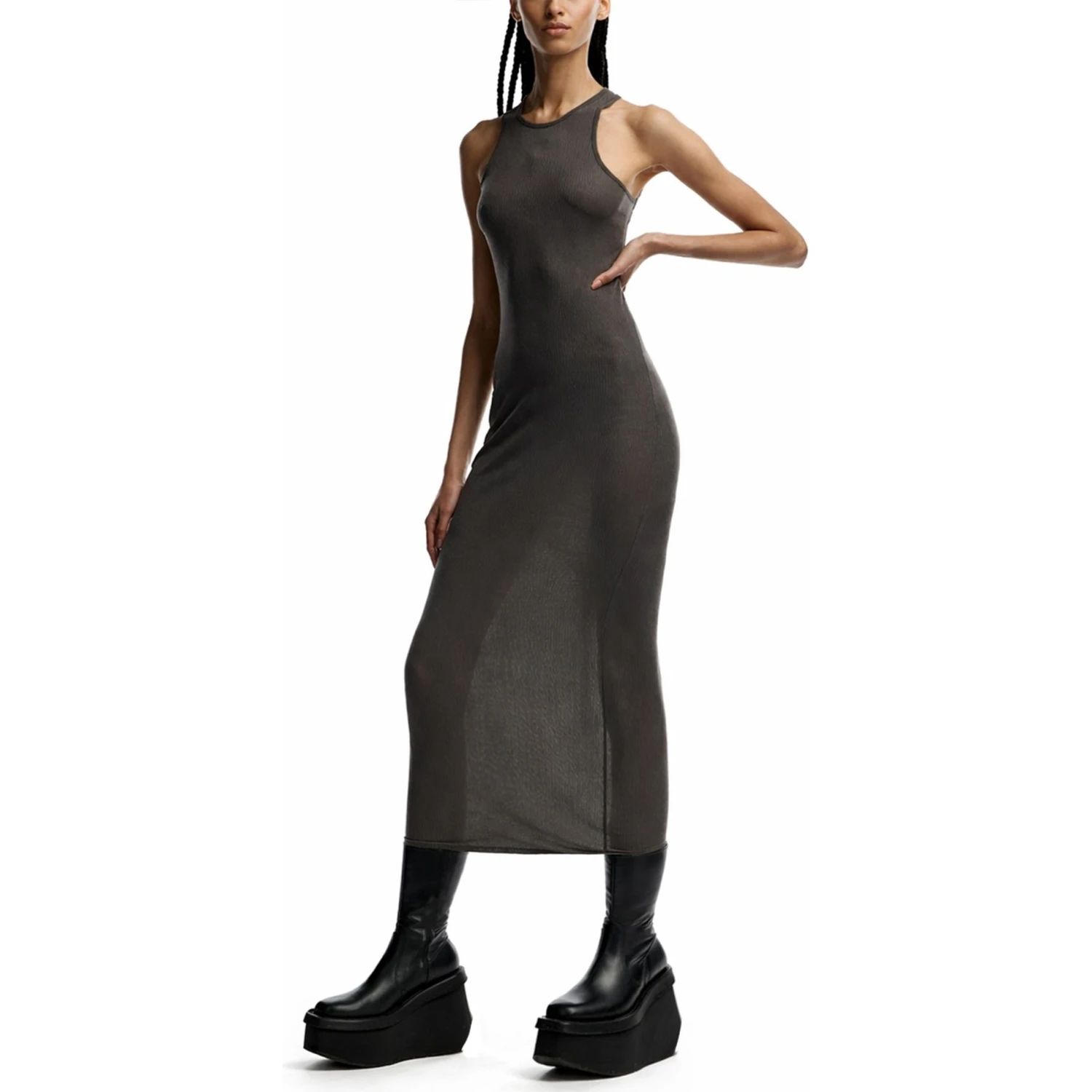 SILK BLEND MIDI DRESS