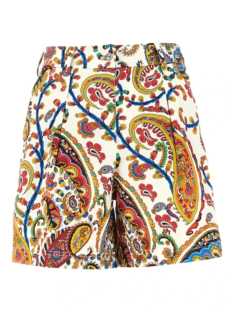 FLORAL PAISLEY PRINT SHORTS