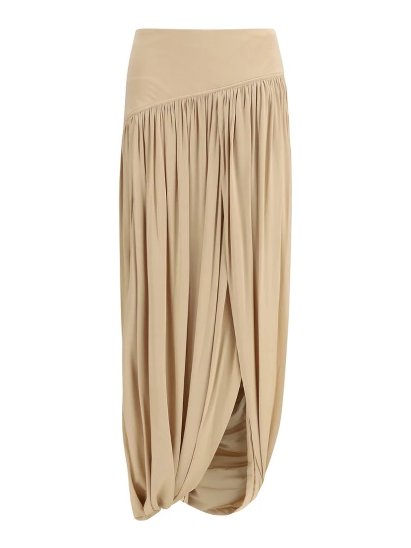 Beige Viscose Skirt
