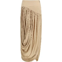 Beige Viscose Skirt