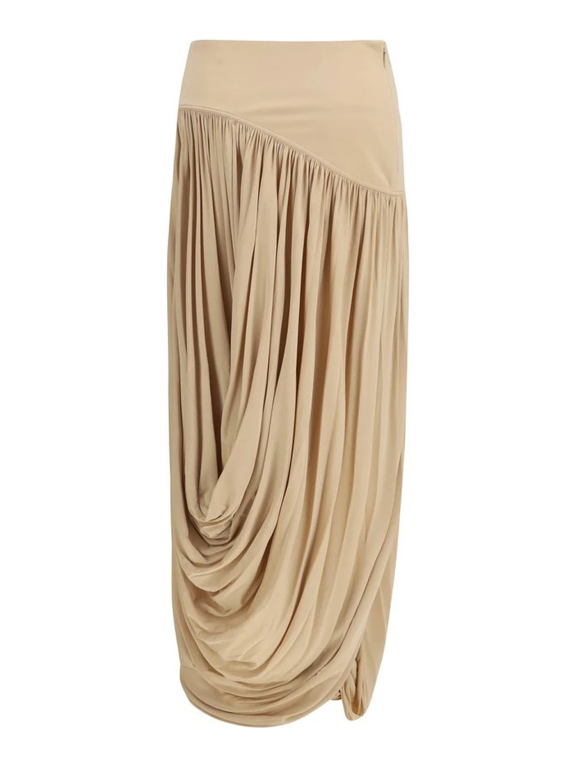 Beige Viscose Skirt